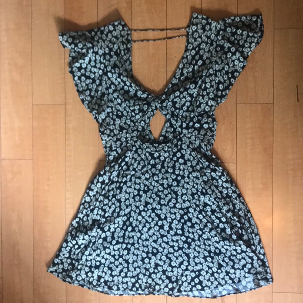 Free People Daisy Print Ruffle Cuout Dress
